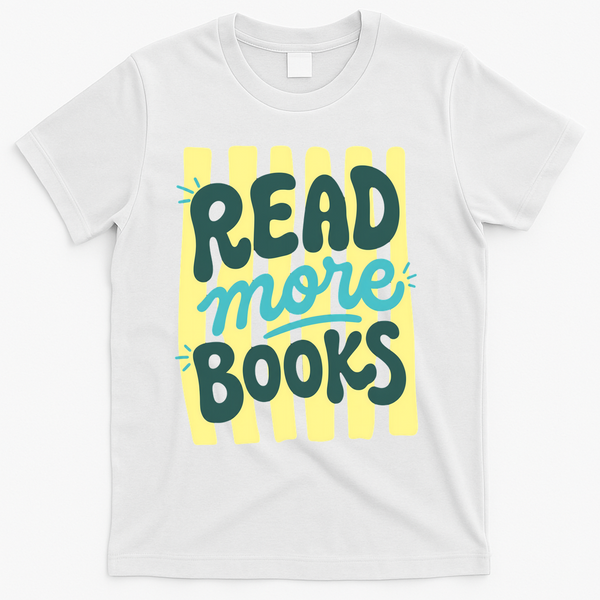 Read More Books Stripes Bookish Gift T-Shirt - White