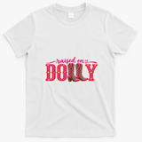 Raised On Dolly Cowgirl Fan T-Shirt - White