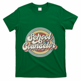 Retro School Counselor Back To School Teacher Squad Crew T-Shirt - Green
