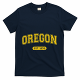 Retro Schoolstyle Oregon 1859 Distressed T-Shirt - Navy