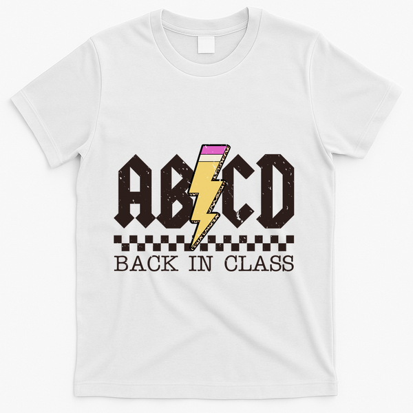 Retro Teacher Tour Abcd Back To School Classic Rock T-Shirt - White