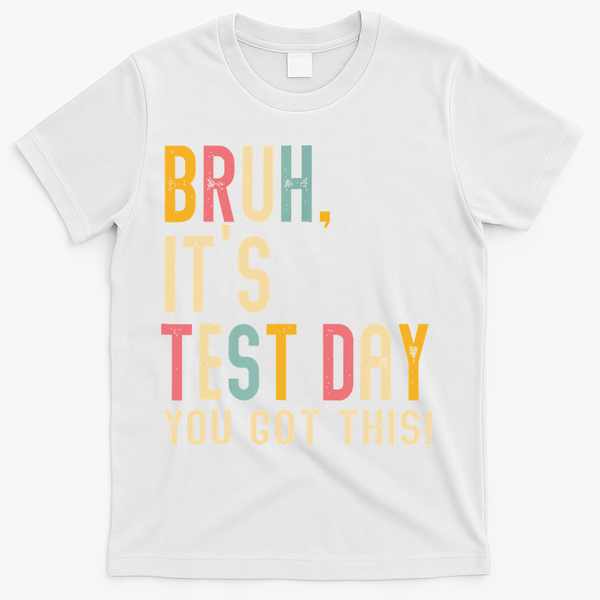 Rock The Test Dont Stress Motivational Student Teacher T-Shirt - White