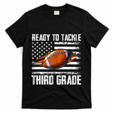 Ready To Tackle Third Grade Football Happy First School Day T-Shirt - Black