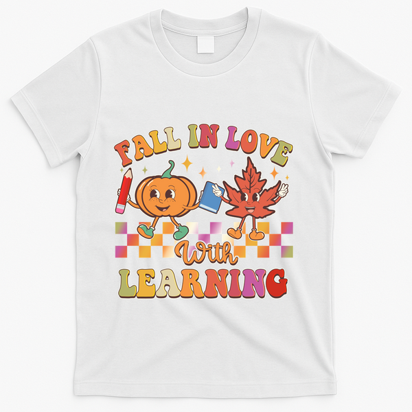 Retro Vintage Fall In Love With Learning T-Shirt - White