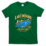 Retro Vintage Lake Ontario The Great Lakes Canada T-Shirt - Irish Green