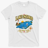 Retro Vintage Lake Ontario The Great Lakes Canada T-Shirt - White