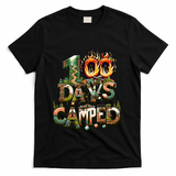 School 100 Days Camped Forest And Camp Fires Back To School Gift T-Shirt - Black