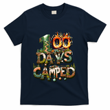 School 100 Days Camped Forest And Camp Fires Back To School Gift T-Shirt - Navy