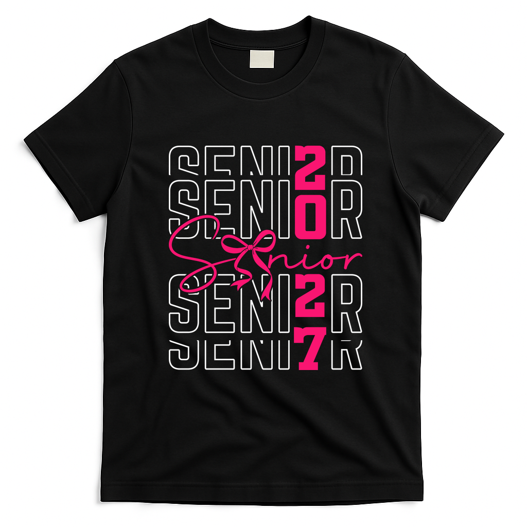 Senior 2027 Class Graduation Grad T-Shirt - Black