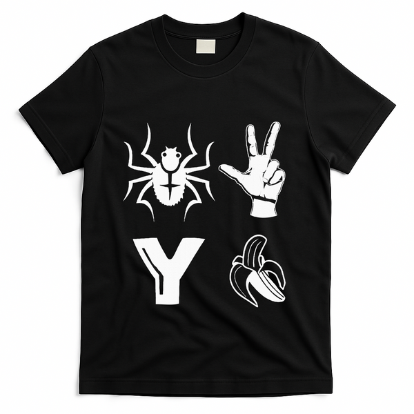 Spider 2 Y Banana Funny Football Lover Player T-Shirt - Black