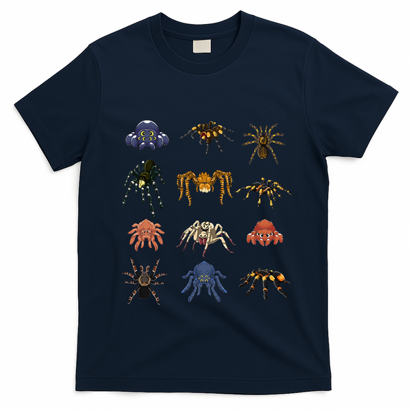 Spider Animal Gifts Black Short Sleeve  Tarantula Arthropod Spider For Arachnid T-Shirt - Navy Blue