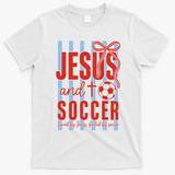 Saved By Jesus Fueled By Soccer T-Shirt - White