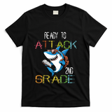 Shark Back To School 2nd Grade Ready To Attack T-Shirt - Black