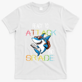 Shark Back To School 2nd Grade Ready To Attack T-Shirt - White
