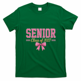 Senior Class Of 2027 Cute Bow Graduation T-Shirt - Irish Green