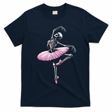 Skeleton Dancing Ballet Lovers Spooky Halloween Dancer T-Shirt - Navy Blue