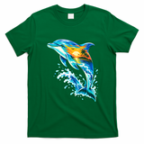 Summer Dolphin Sunset Beach Tropical Ocean Wildlife T-Shirt - Irish Green