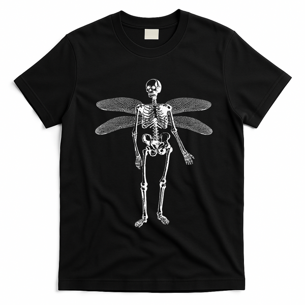 Skeleton Fairy Grunge Fairycore Aesthetic Gothic Cottagecore T-Shirt - Black