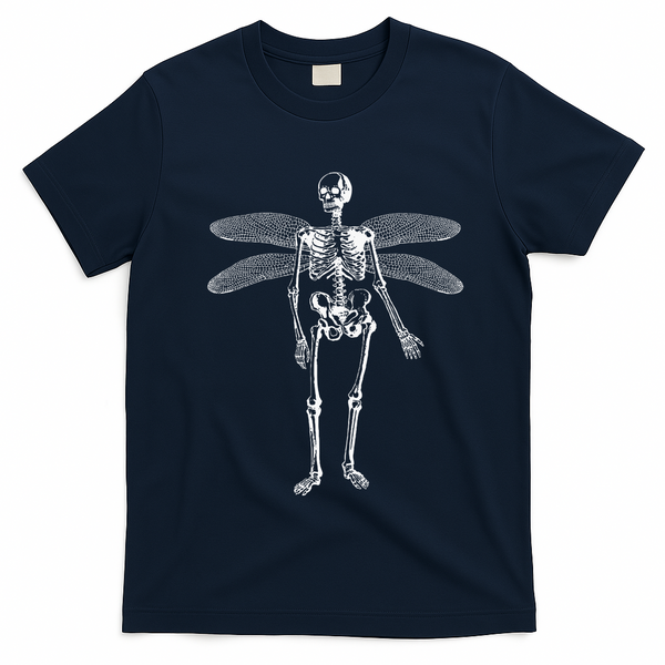 Skeleton Fairy Grunge Fairycore Aesthetic Gothic Cottagecore T-Shirt - Navy Blue
