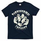 Spooky Ghost Cat Paranormal Funny Activity T-Shirt - Navy Blue
