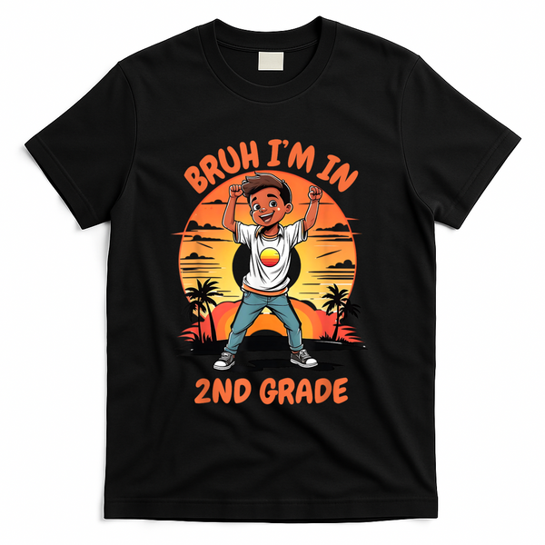Second Grade Dabbing Boy Bruh IM In 2nd Grade Students T-Shirt - Black