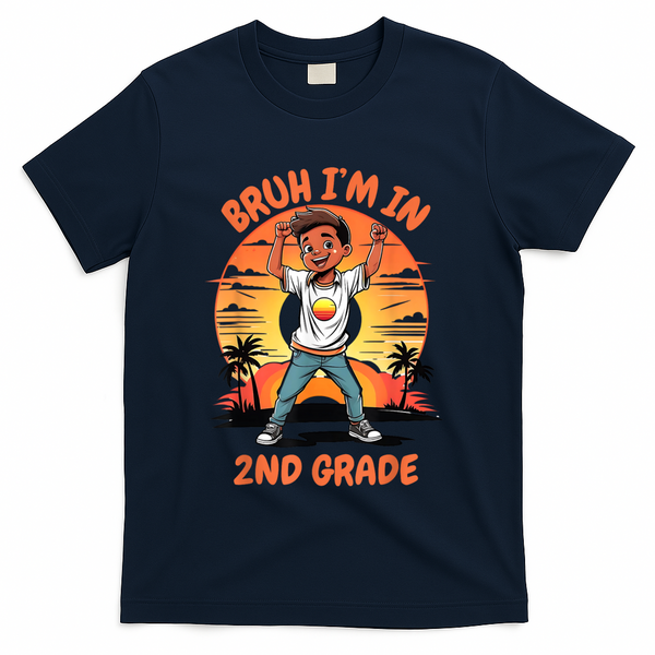 Second Grade Dabbing Boy Bruh IM In 2nd Grade Students T-Shirt - Navy