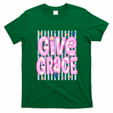 Stripped Give Grace T-Shirt - Irish Green