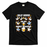 Silly Goose On My Wurst Behavior Funny Oktoberfest T-Shirt - Black