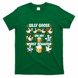 Silly Goose On My Wurst Behavior Funny Oktoberfest T-Shirt - Irish Green
