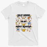 Silly Goose On My Wurst Behavior Funny Oktoberfest T-Shirt - White