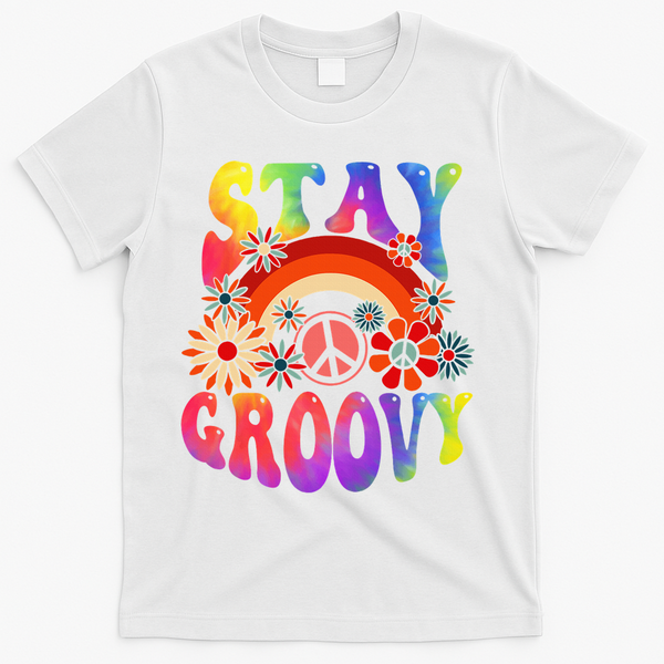 Stay Groovy Peace Sign Halloween T-Shirt - White