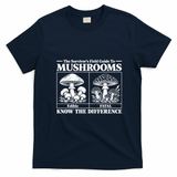 Survivors Guide To Mushrooms Know The Difference T-Shirt - Navy Blue