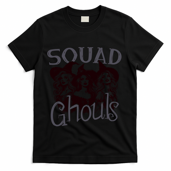 Squad Ghouls Witches Halloween Festive T-Shirt - Black