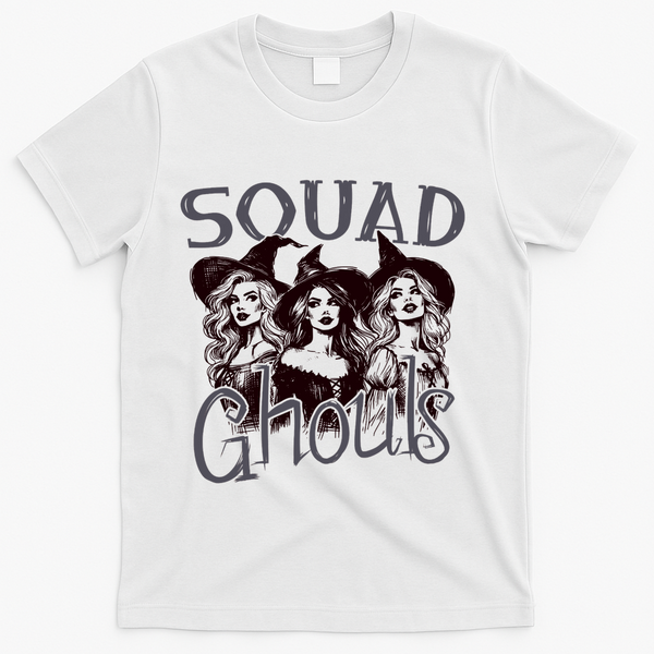 Squad Ghouls Witches Halloween Festive T-Shirt - White