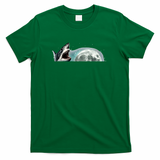 Sharks Howling At Moon Cosmic Space T-Shirt - Irish Green