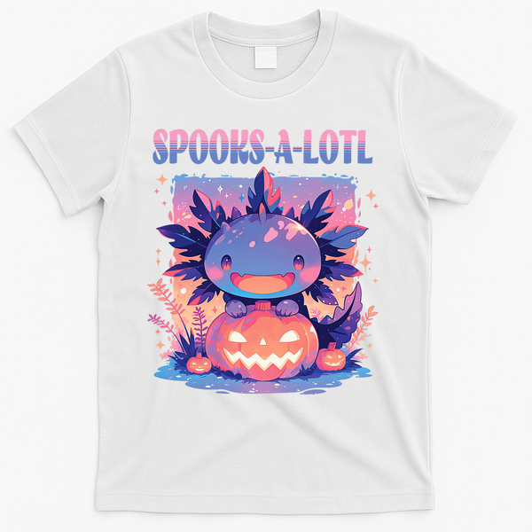 Spooks-A-Lotl Halloween Axolotl T-Shirt - White