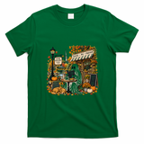 Stars Hollow Coffee Shop Ghost Reading Autumn Fall Vibes T-Shirt - Irish Green