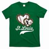 St. Louis Baseball Heart Game Day Fan T-Shirt - Irish Green