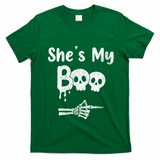 She’S My Boo Skull Face T-Shirt - Irish Green