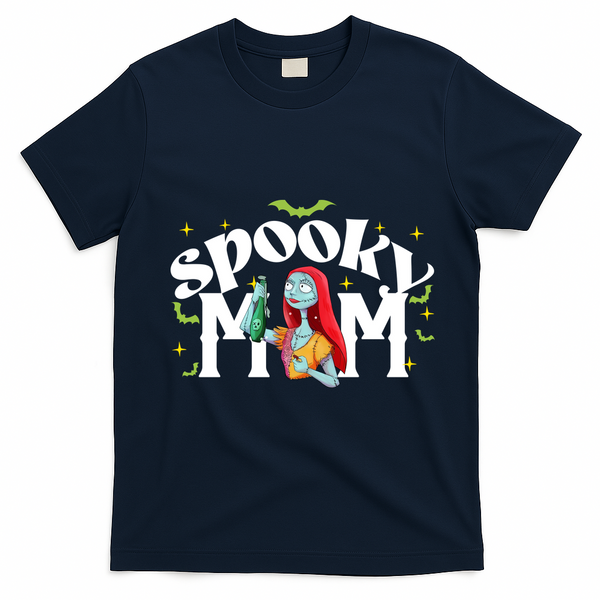 Spooky Mom Sally Nightmare Halloween Matchin Family Spooky Halloween Nightmare T-Shirt - Navy Blue