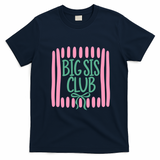 Striped Matching Sibling Promoted To Big Sister Club T-Shirt - Navy Blue
