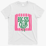 Striped Matching Sibling Promoted To Big Sister Club T-Shirt - White