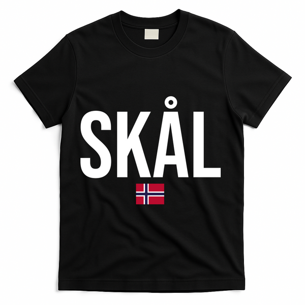 Skal Norwegian Phrase Saying Gift Cheers In Norway T-Shirt - Black