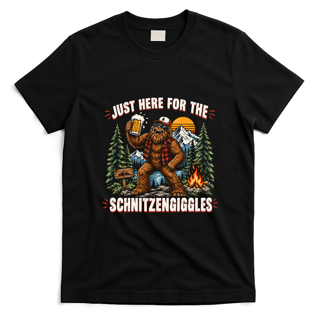 Sasquatch Oktoberfest German Beer Festival  Drinking Matching  T-Shirt - Black
