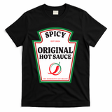 Spicy Original Hot Sauce Condiment Costume Party Matching T-Shirt - Black