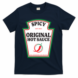 Spicy Original Hot Sauce Condiment Costume Party Matching T-Shirt - Navy