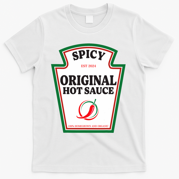 Spicy Original Hot Sauce Condiment Costume Party Matching T-Shirt - White
