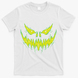 Scary Pumpkin Jack O Lantern Face Halloween T-Shirt - White