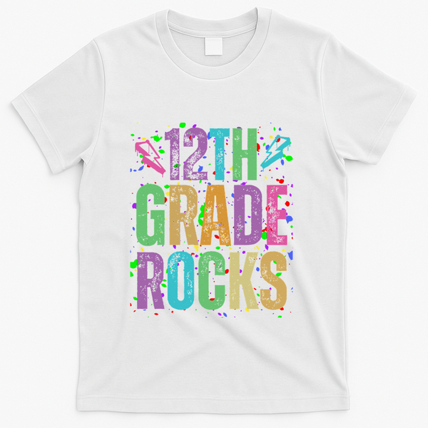 School Rocks Back To School Rockin 12th Grade Rocks T-Shirt - White