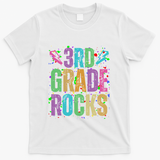 School Rocks Back To School Rockin 3rd Grade Rocks T-Shirt - White